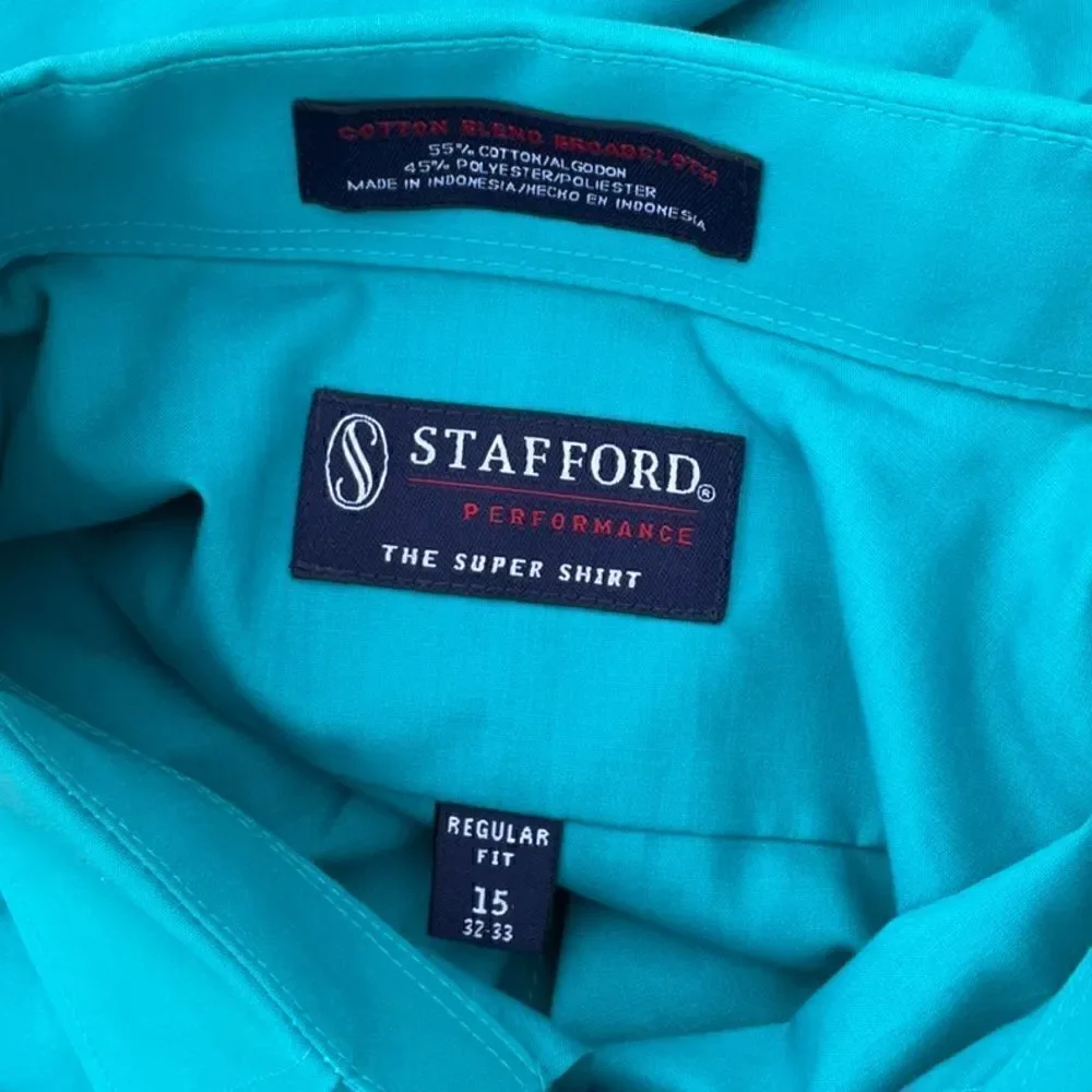 Take 50% OFF- Stafford Performance Long-sleeved Men’s Dress Shirt, Size-15
